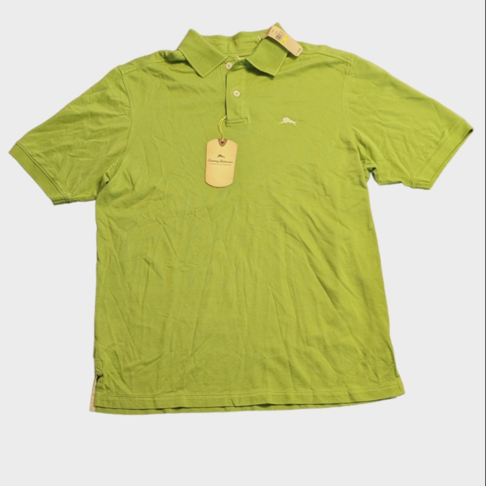 Tommy Bahama Green Polo Shirt Medium Del Mar New
